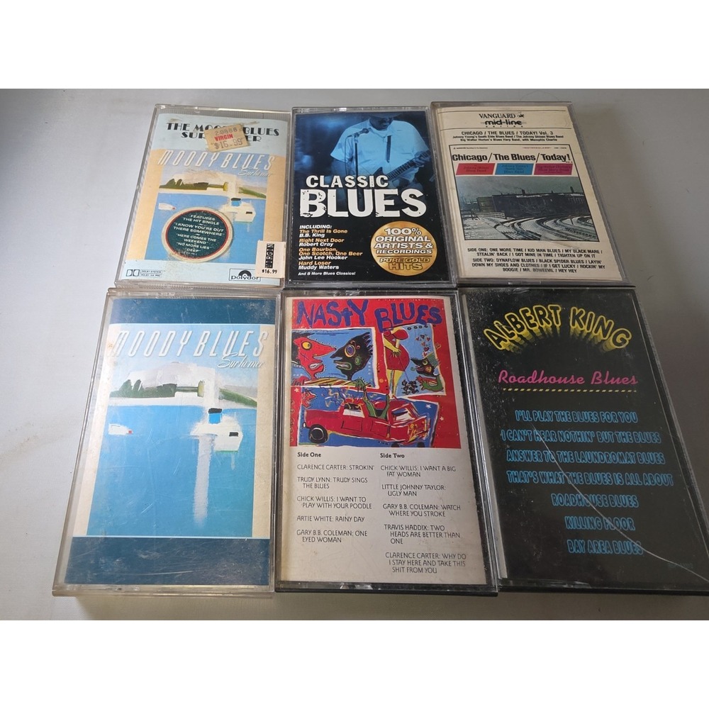 The Blues Cassette Tapes - See Description for Titles - LOT of 6 Moody blues